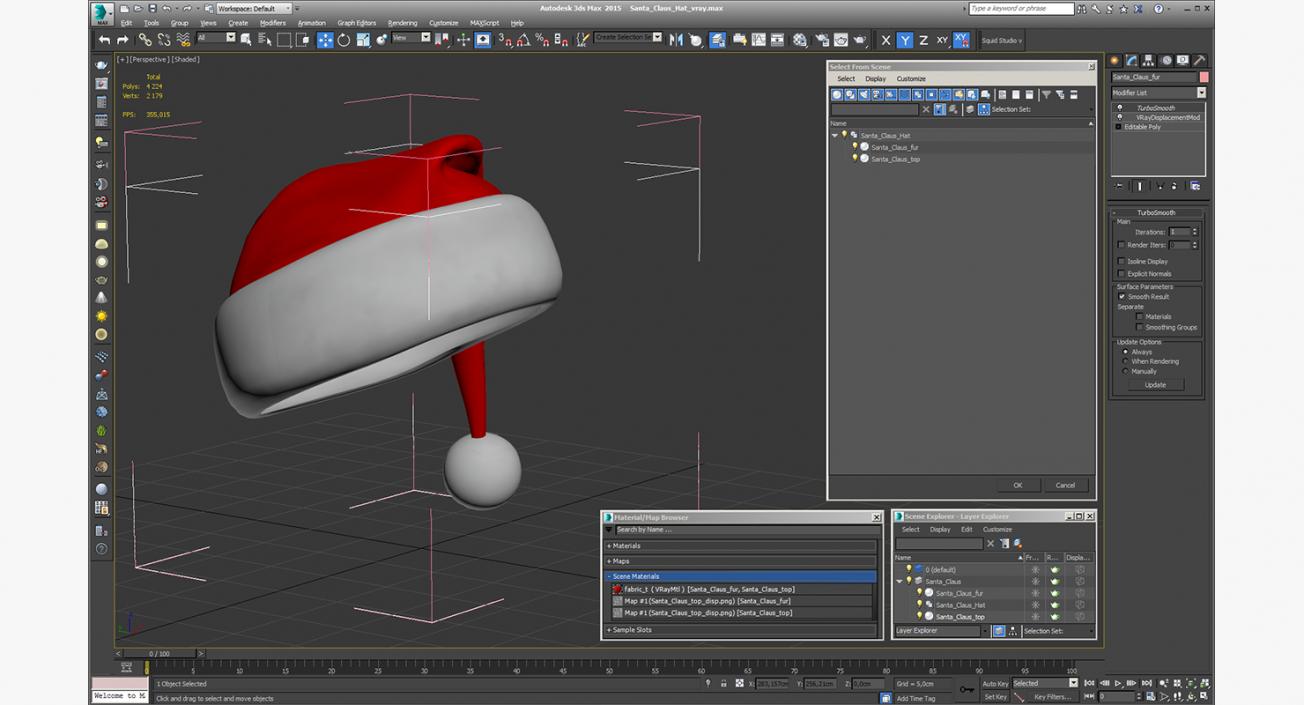 3D model Santa Claus Hat