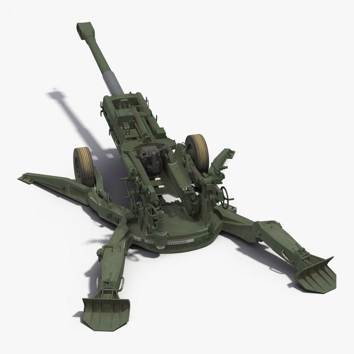 3D model M777 Howitzer 155mm Battle Position
