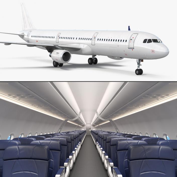 3D Airbus A321 Generic with Interior model