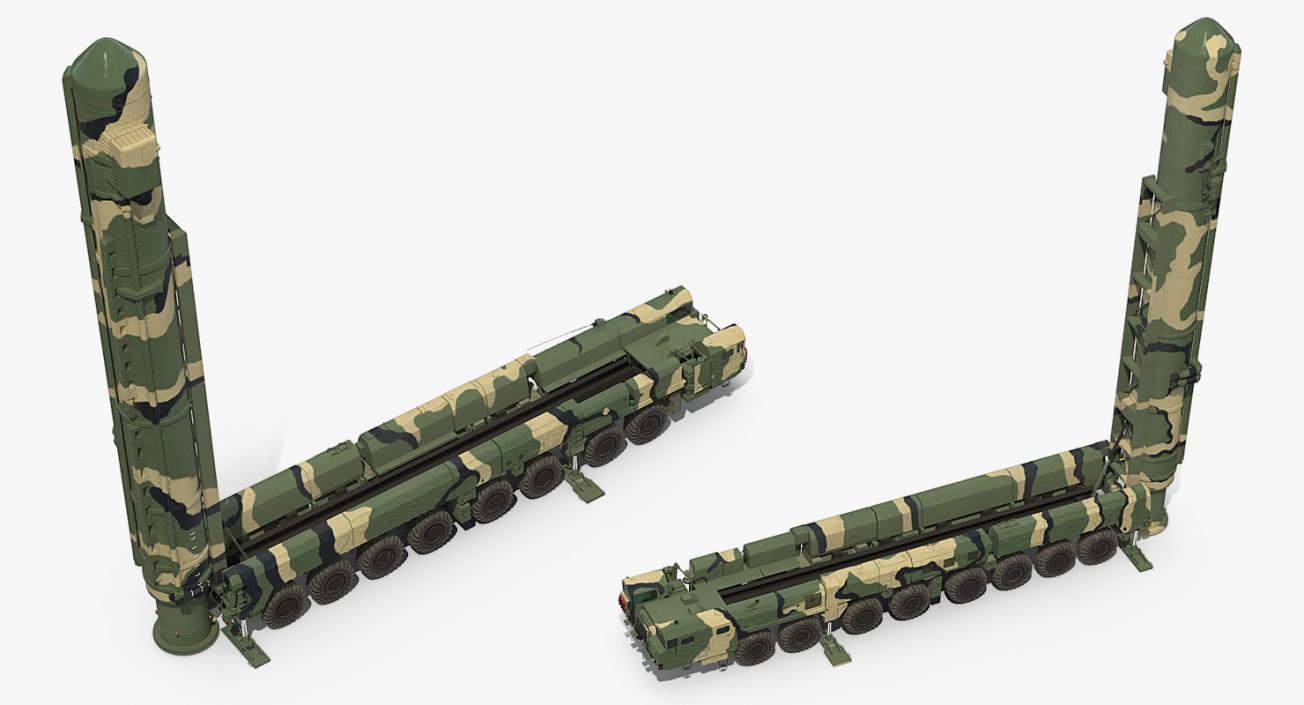 3D Scud Transporter Erector Launcher Topol-M in Upright Position