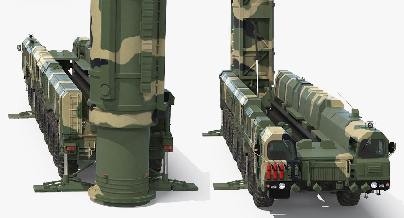 3D Scud Transporter Erector Launcher Topol-M in Upright Position