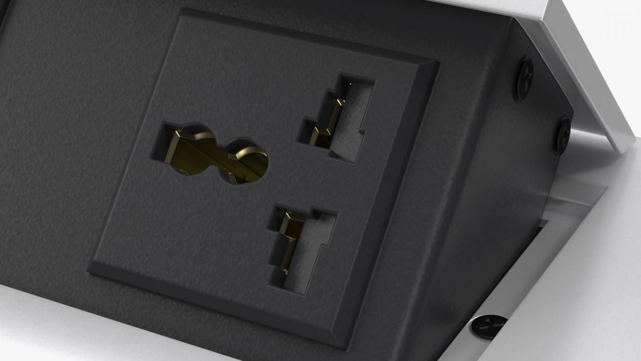 Connection Box Tabletop Universal Socket USB Charger Grey 3D