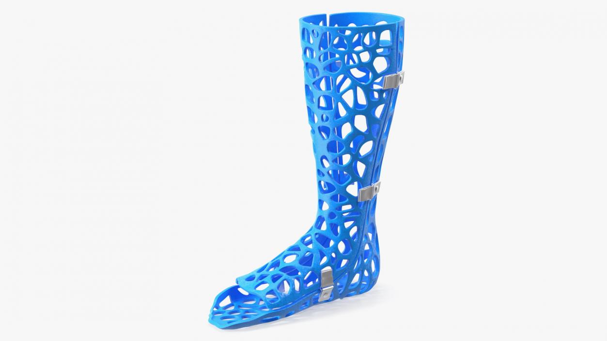 3D -Printed Orthopedic Cast Leg Blue model