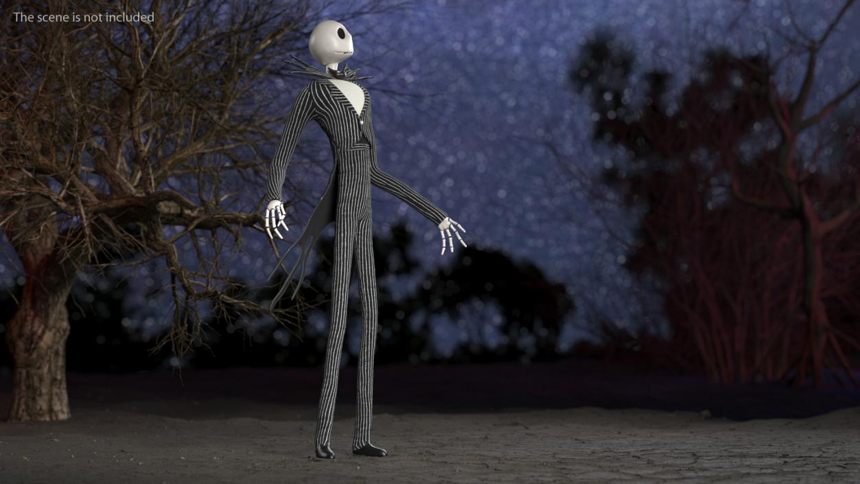 Jack Skellington Character Rigged for Maya 3D