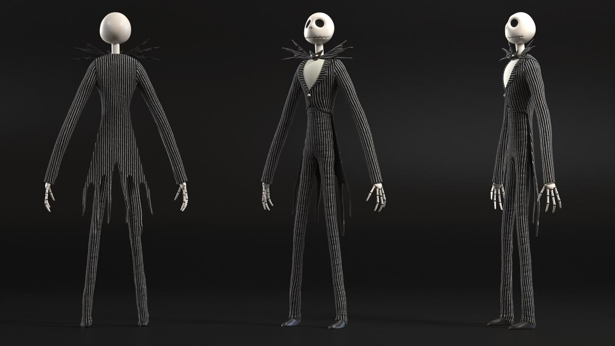 3D Jack Skellington Character Rigged model