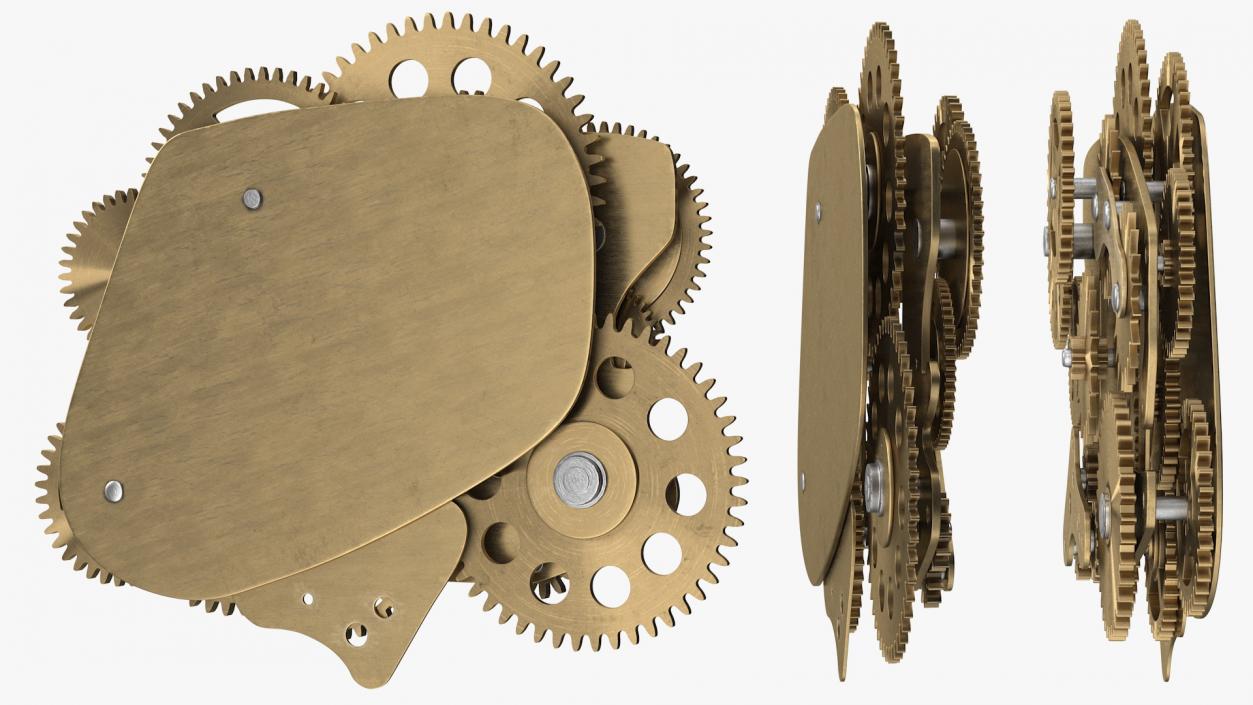 3D model Cog Gears Mechanism Brass