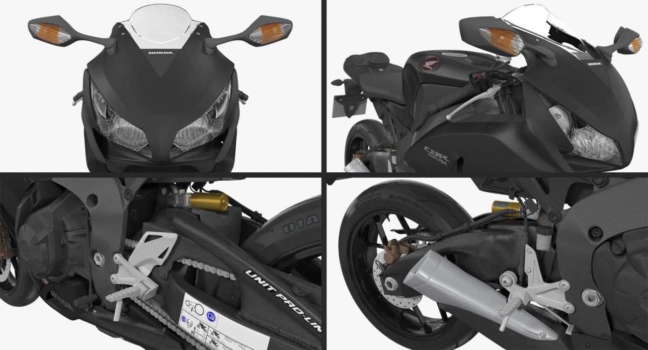 Sport Motorcycle Honda Fireblade 2017 Rigged 3D model