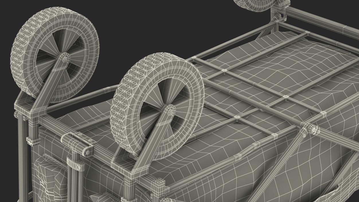 Grey Collapsible Wagon 3D