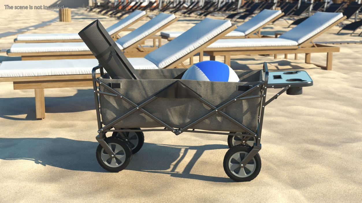 Grey Collapsible Wagon 3D