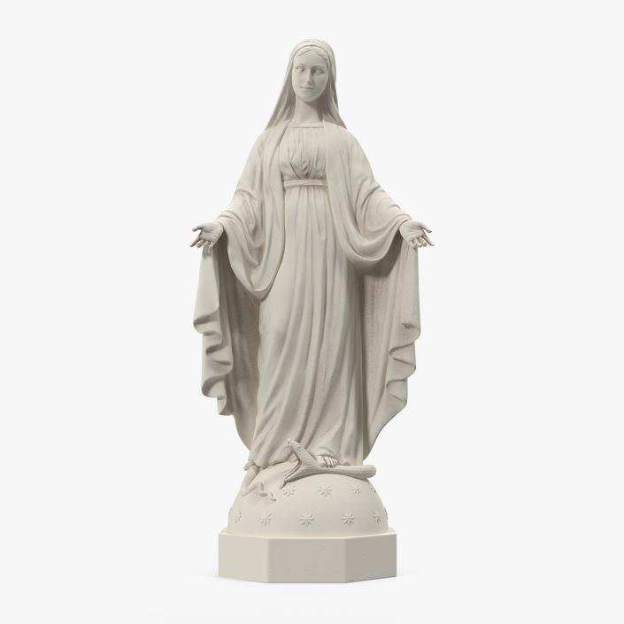 3D Blessed Virgin Mary Statue Marble model