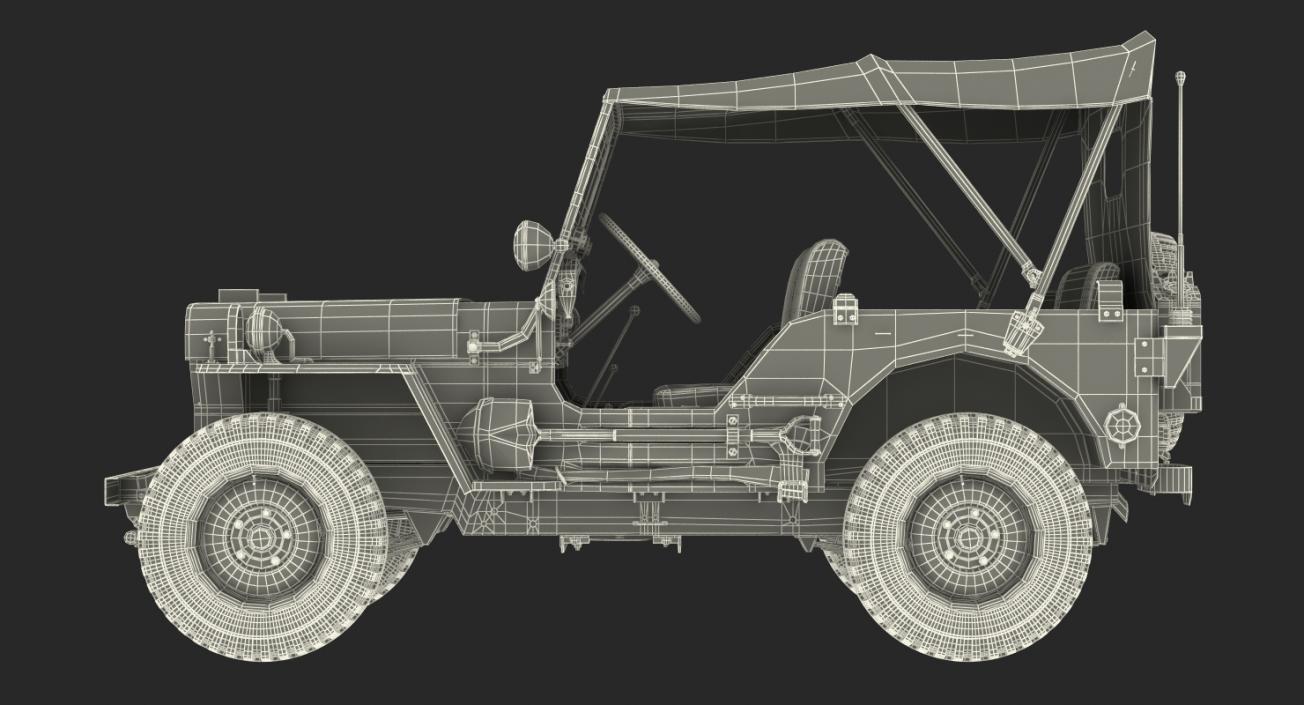 3D Jeep Willys 1944 Convertible model