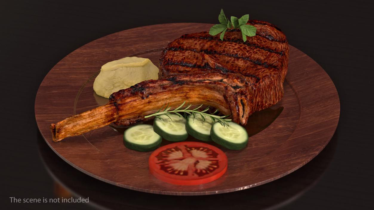 3D BBQ Tomahawk Steak model