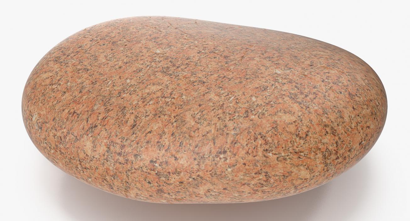 3D Red Granite Round Stone model