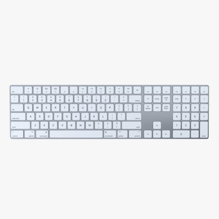 Apple Magic Keyboard 2 Silver 3D model