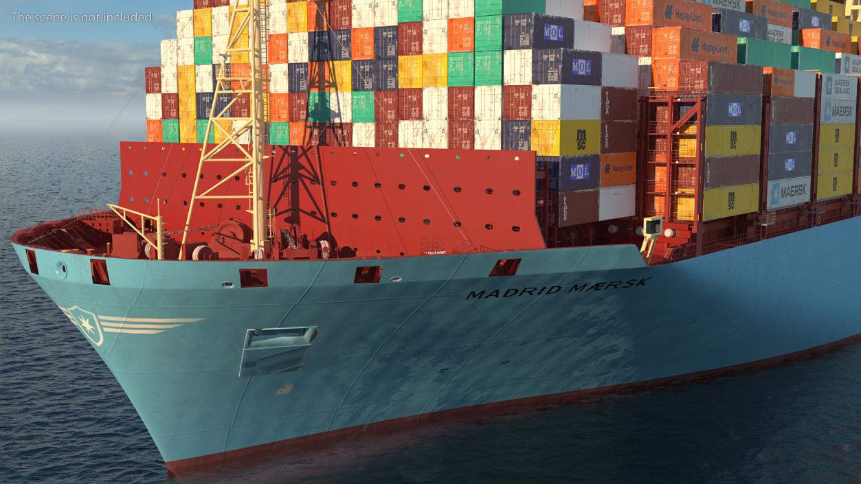3D model Madrid Maersk Container Ship Loaded