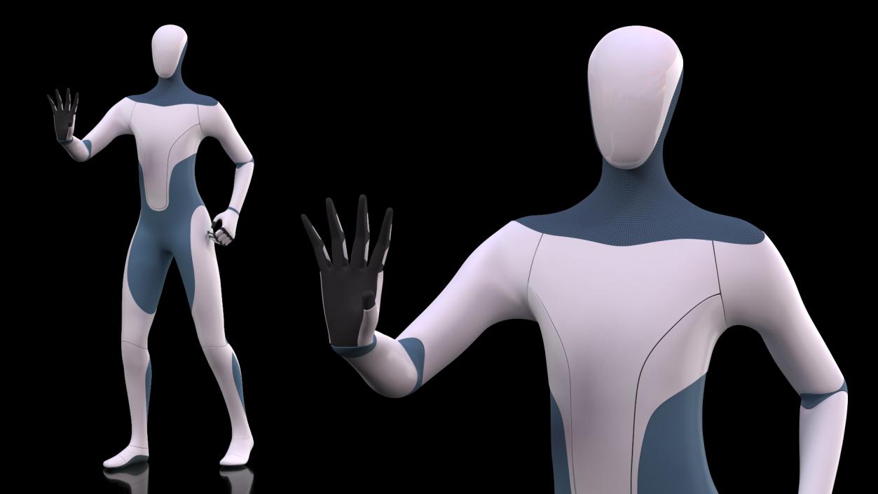 3D Robotic Humanoid Rigged model
