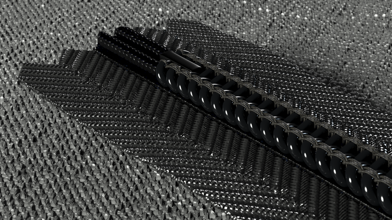 3D Nylon Invisible Zipper Black model