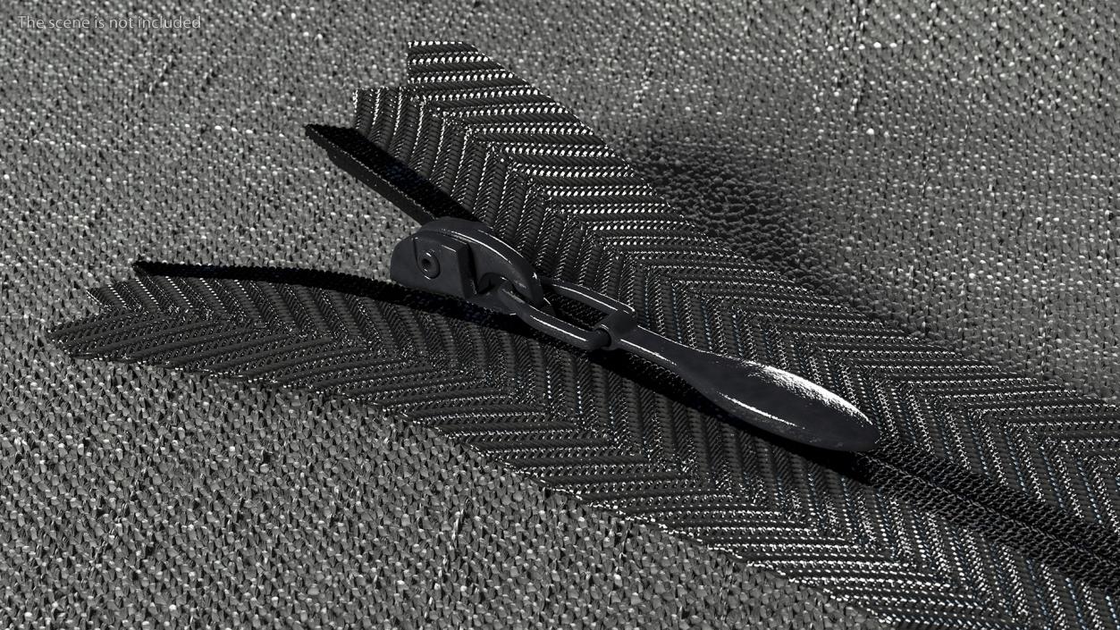 3D Nylon Invisible Zipper Black model
