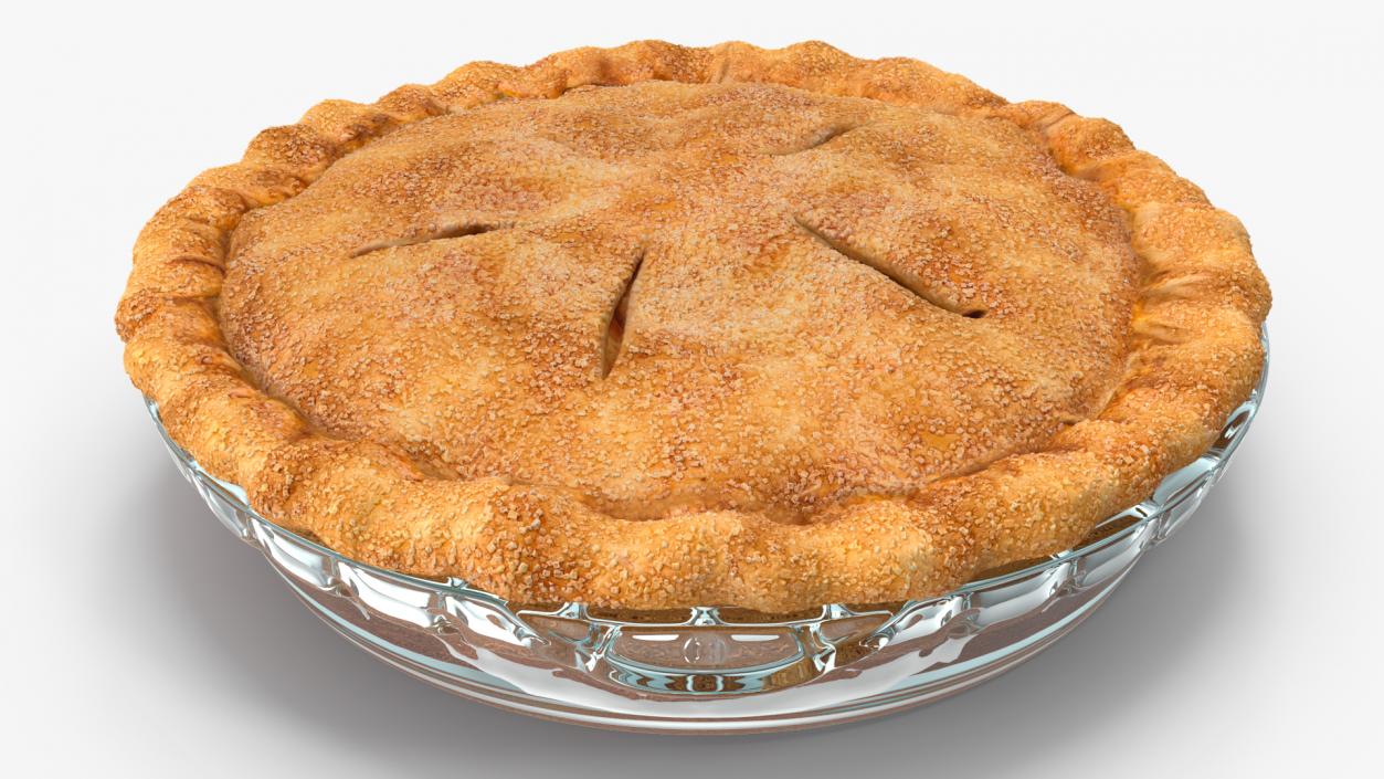 3D Apple Pie with Glass Plate