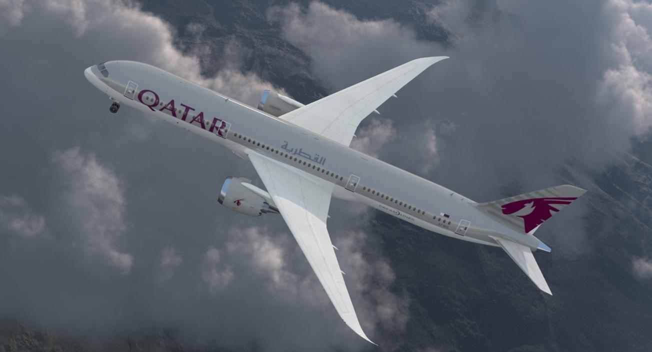3D Boeing 787 9 Dreamliner QATAR Rigged