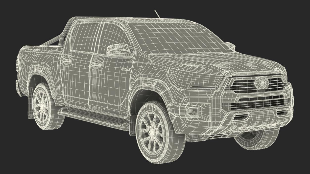 3D Toyota Hilux 2022 Simple Interior model