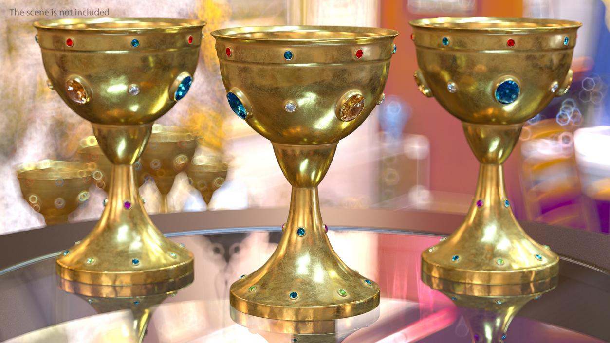 Antique Jeweled Gold Goblet 3D