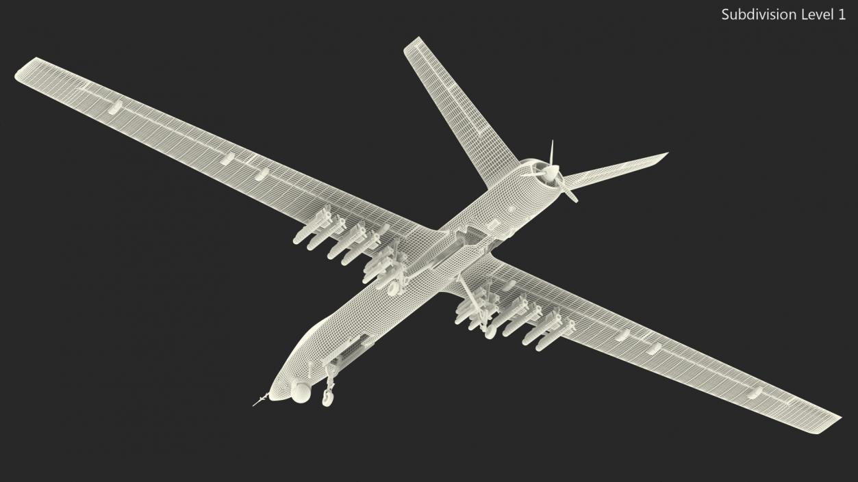3D Hunter Killer Surveillance UAV Armed