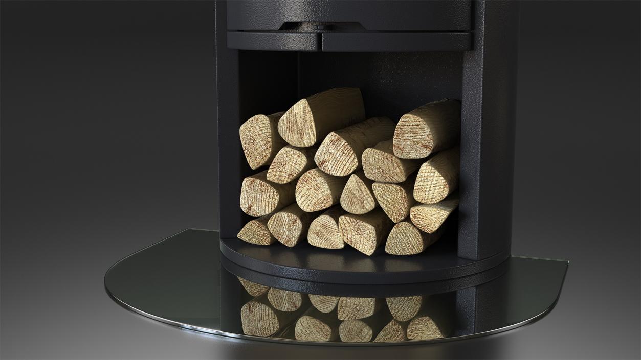 3D Wood Burning Stove Contura 610 Wall Venting model