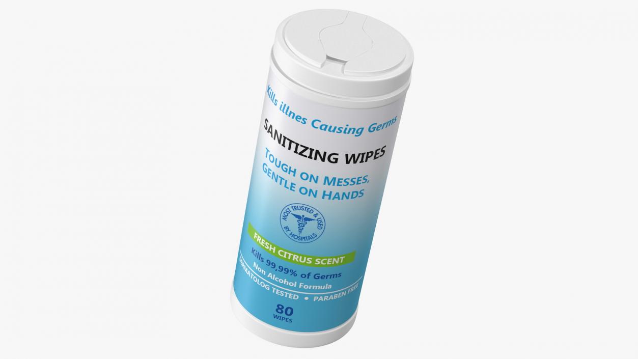 3D model Sanitizing Wipes 80 Count Small Canister