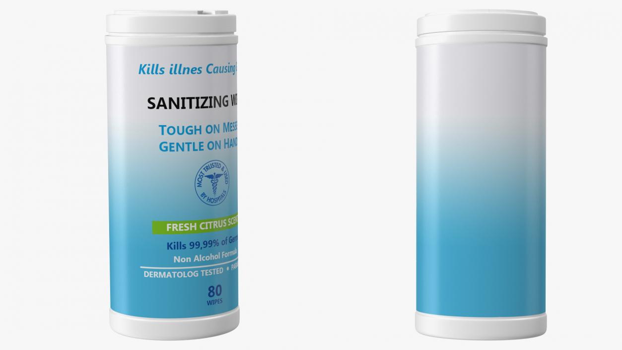 3D model Sanitizing Wipes 80 Count Small Canister