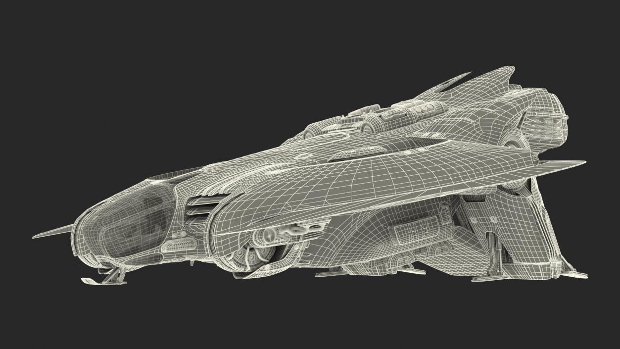 Sci-Fi Dropship Landing Position 3D