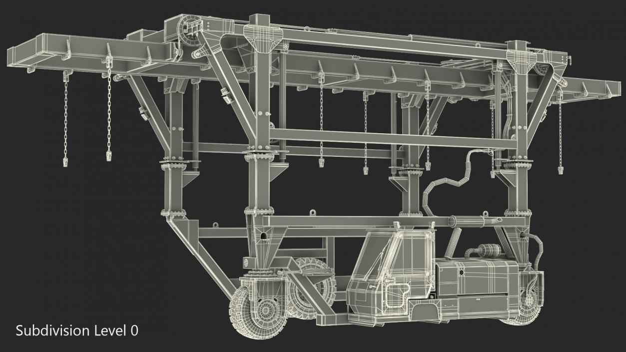 3D model Straddle Carrier Combilift SC Dirty