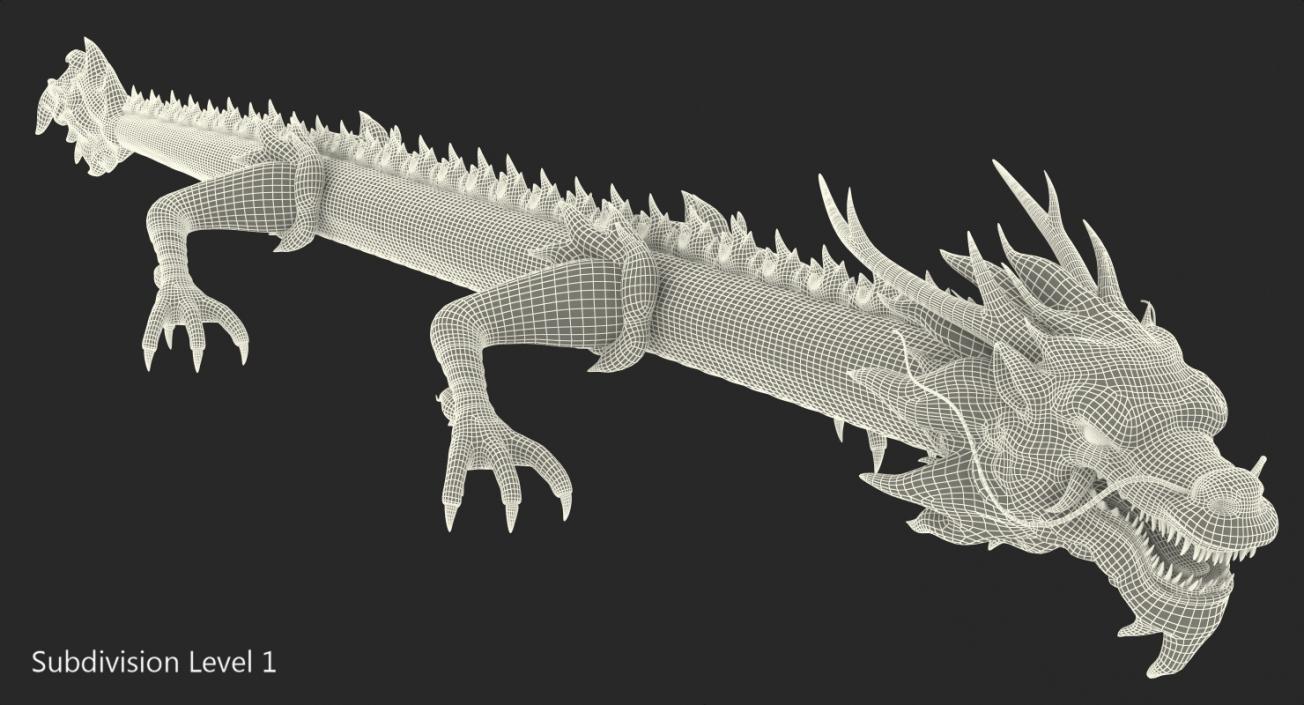 3D Silver Dragon model