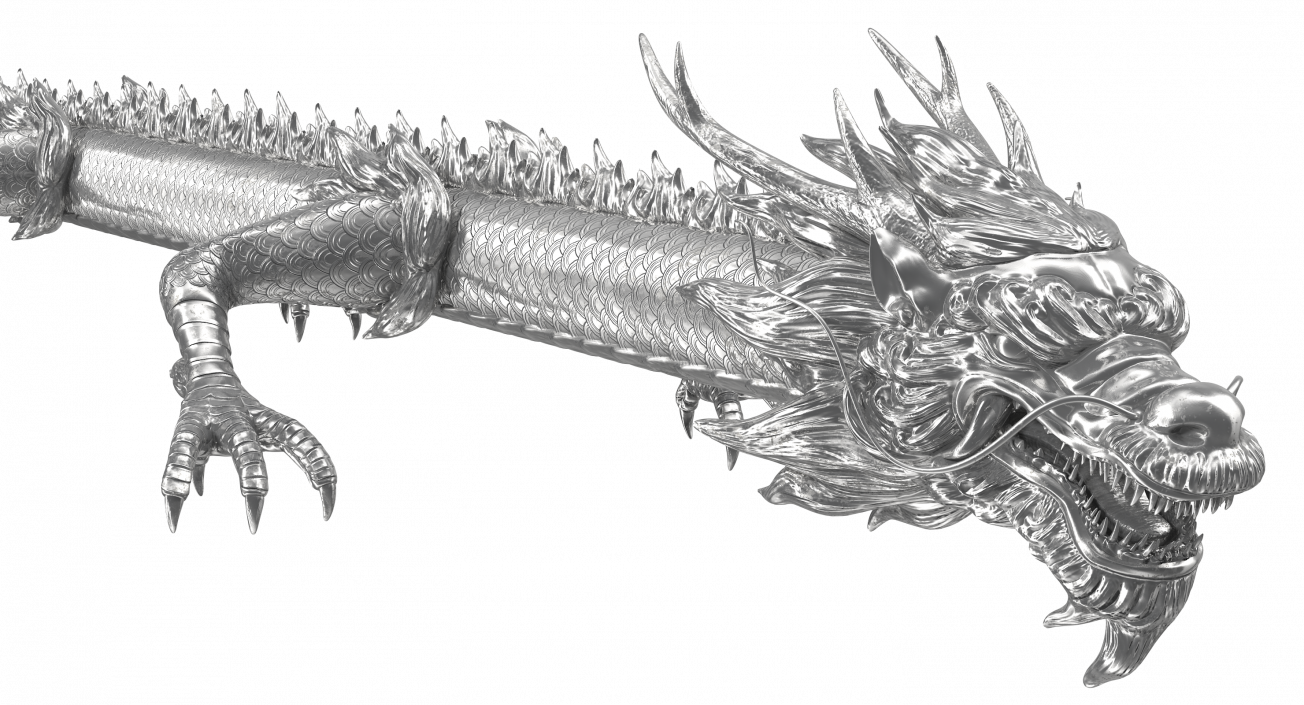 3D Silver Dragon model