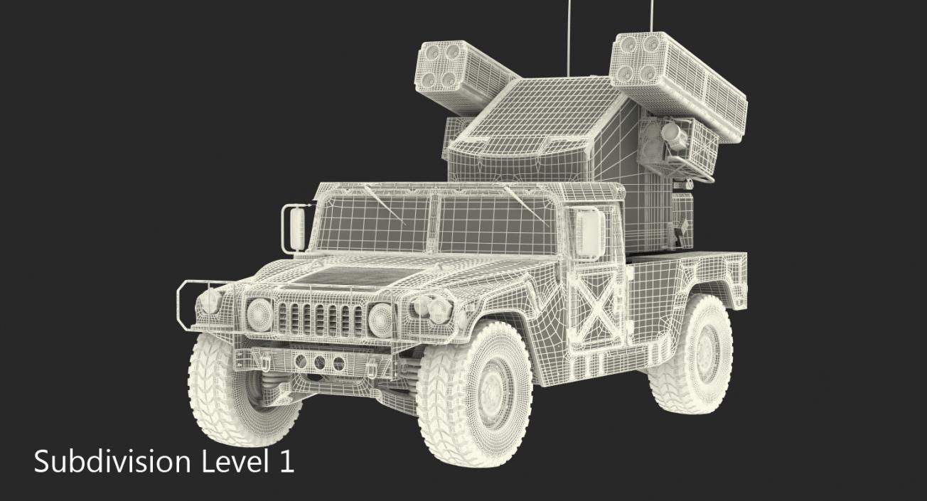HMMWV M998 Equipped with Avenger Desert 3D model