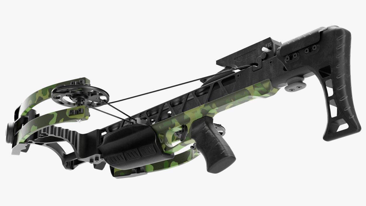 Camo Crossbow with Arrow 3D model