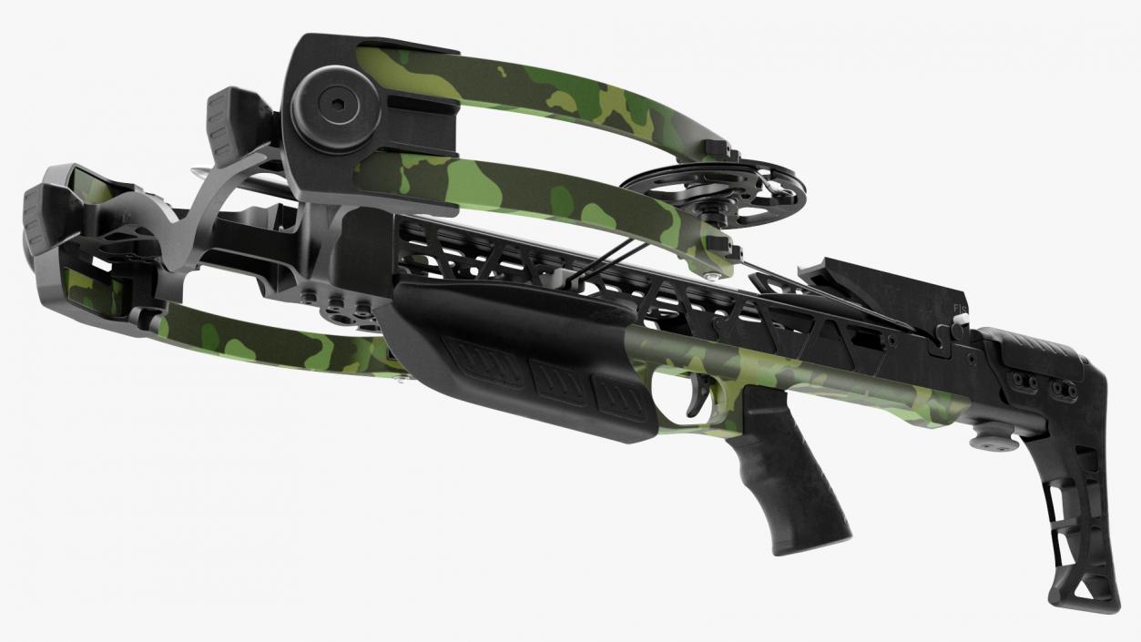 Camo Crossbow with Arrow 3D model