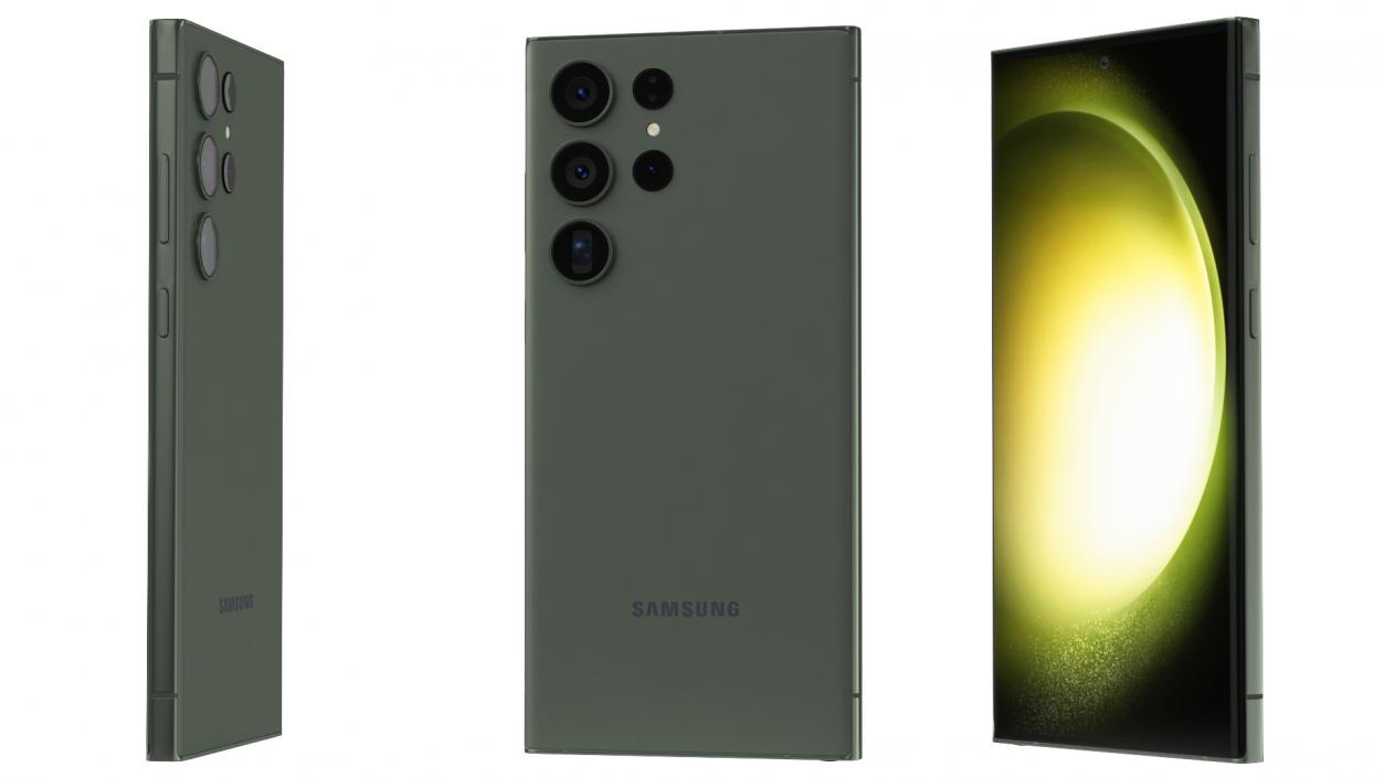 3D Smartphone Samsung Galaxy S23 Ultra Green