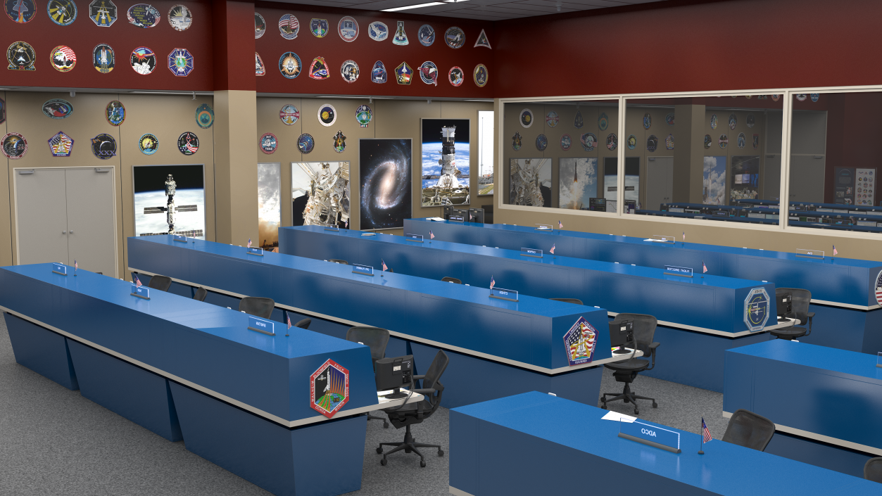 3D NASA Mission Control Room Space Center model