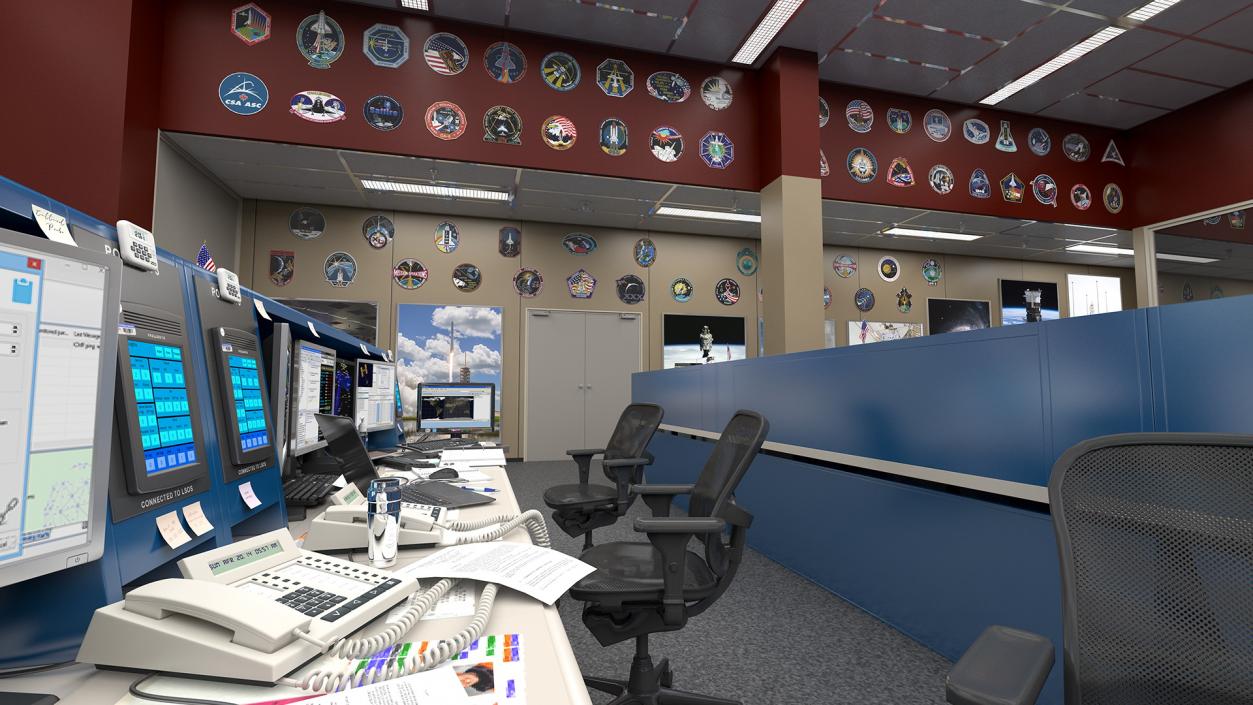 3D NASA Mission Control Room Space Center model