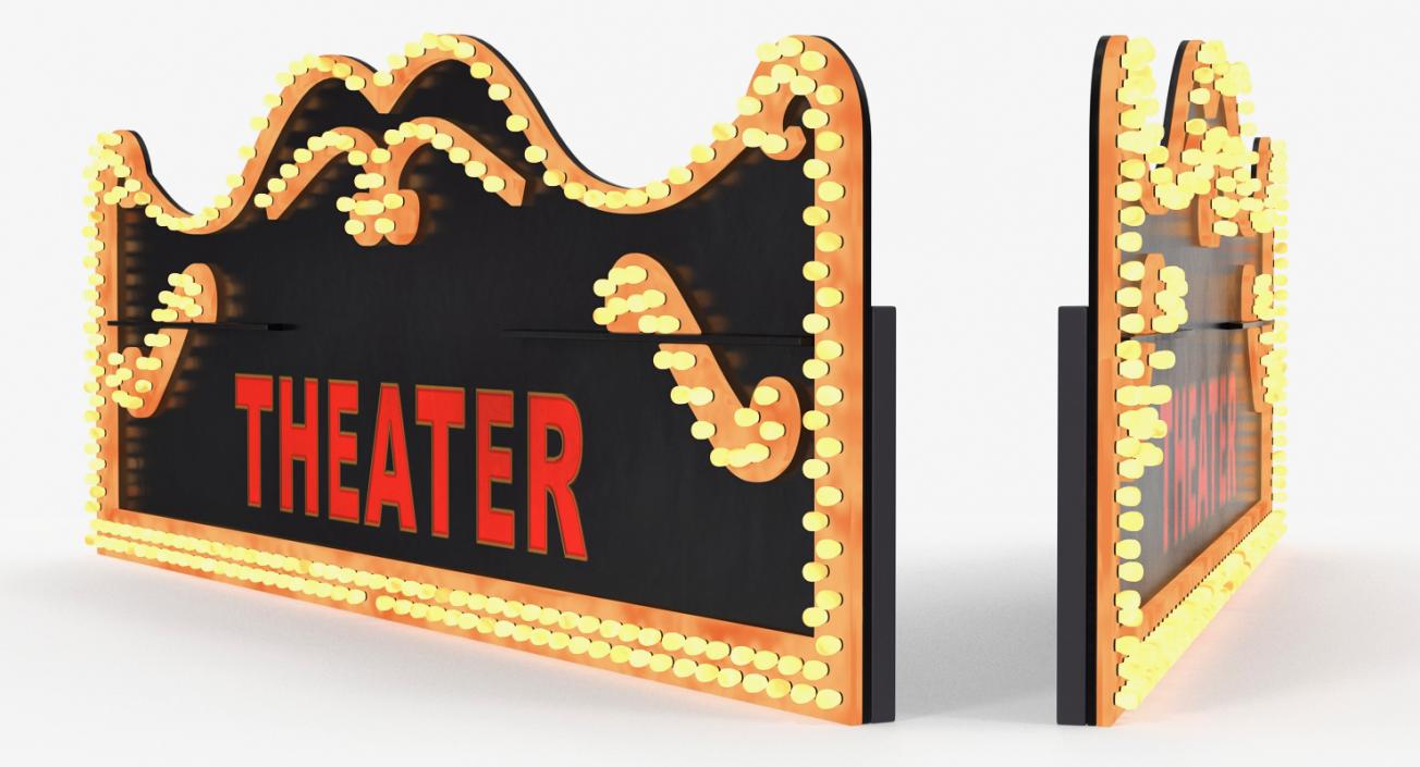 3D Decorative Theater Sign model