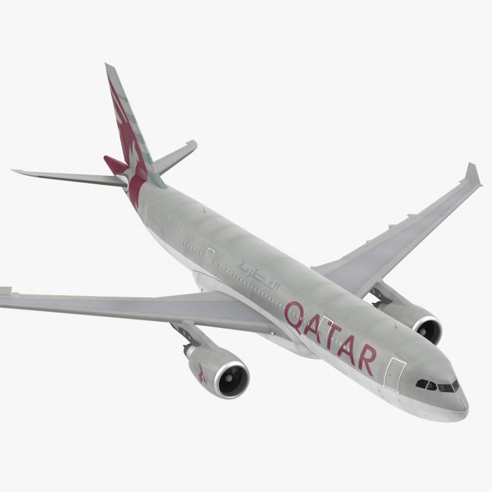 3D Airbus A330 P2F Qatar Rigged model