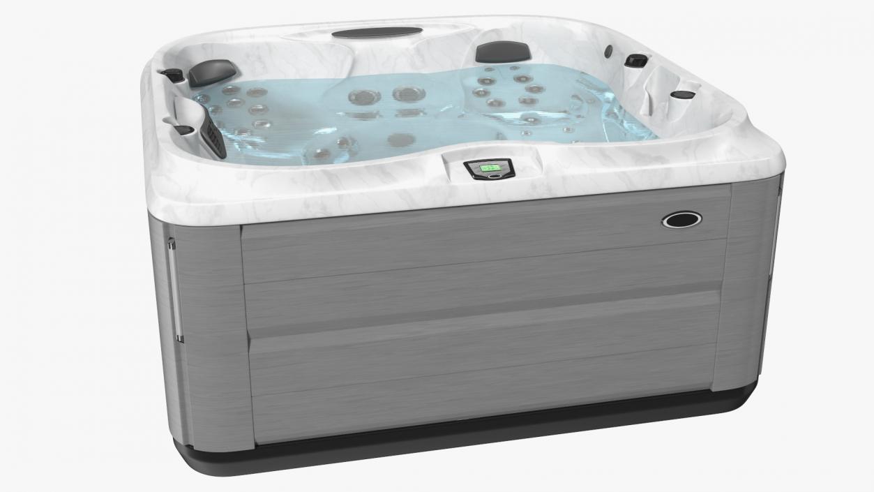 Large Hot Tub with Water 3D model