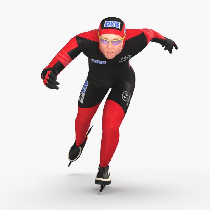 Speed Skater Runs 3D
