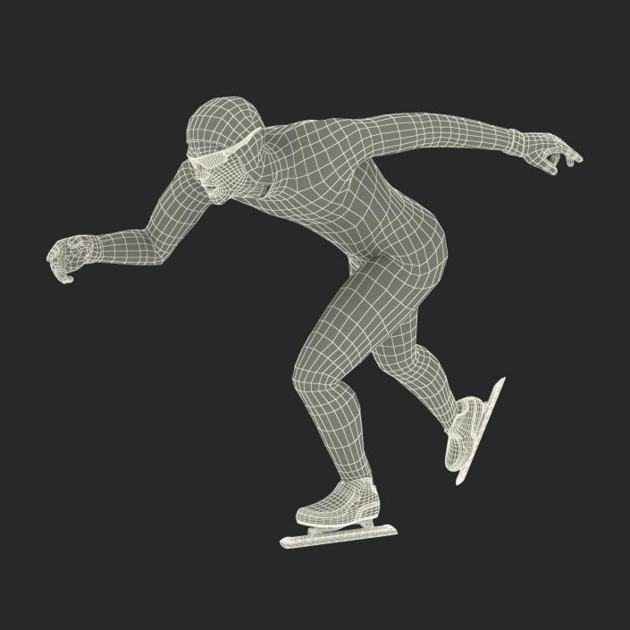 Speed Skater Runs 3D