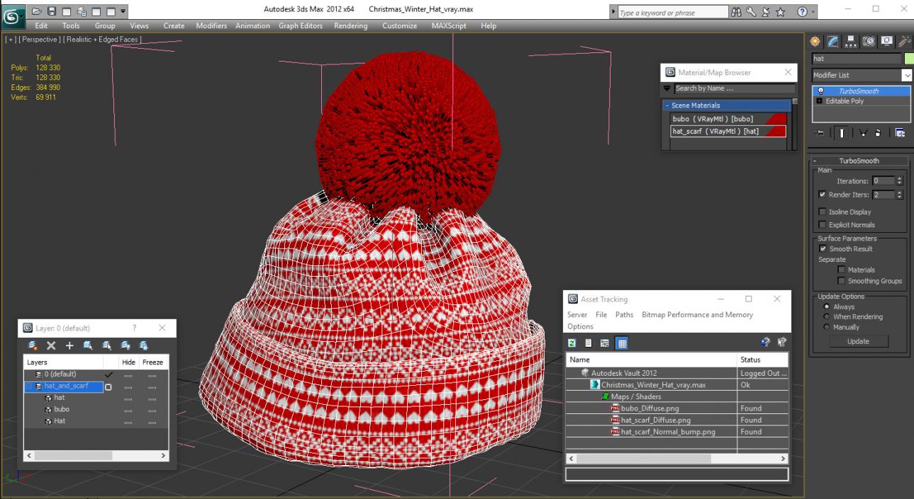 3D model Christmas Winter Hat