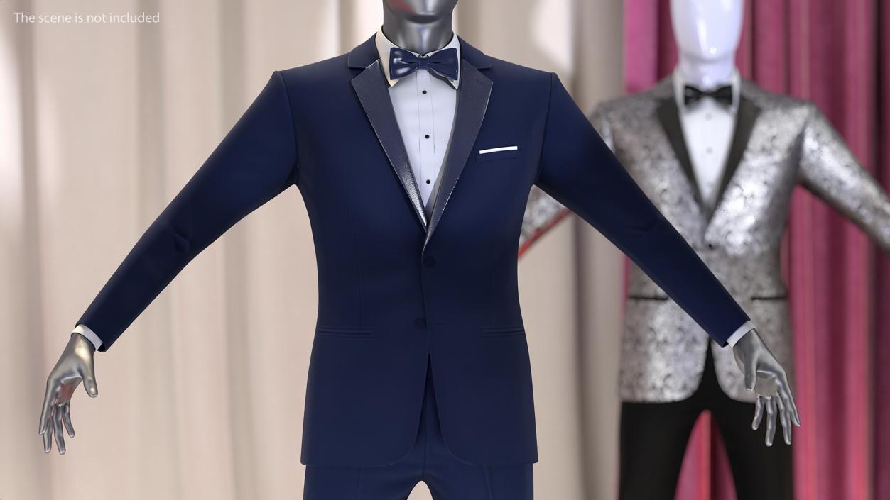 3D Blue Tuxedo Suit