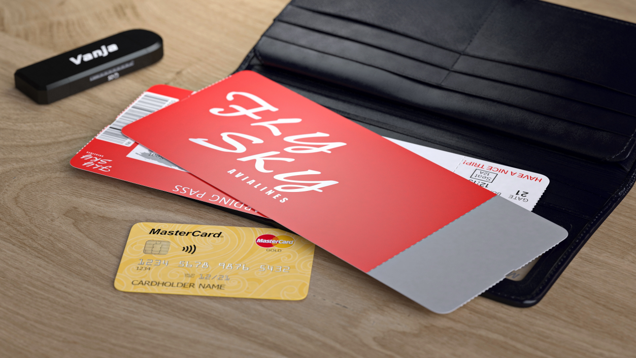 Red Boarding Pass 3D
