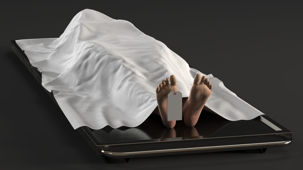 3D model Female Dead Body Covered with Cloth
