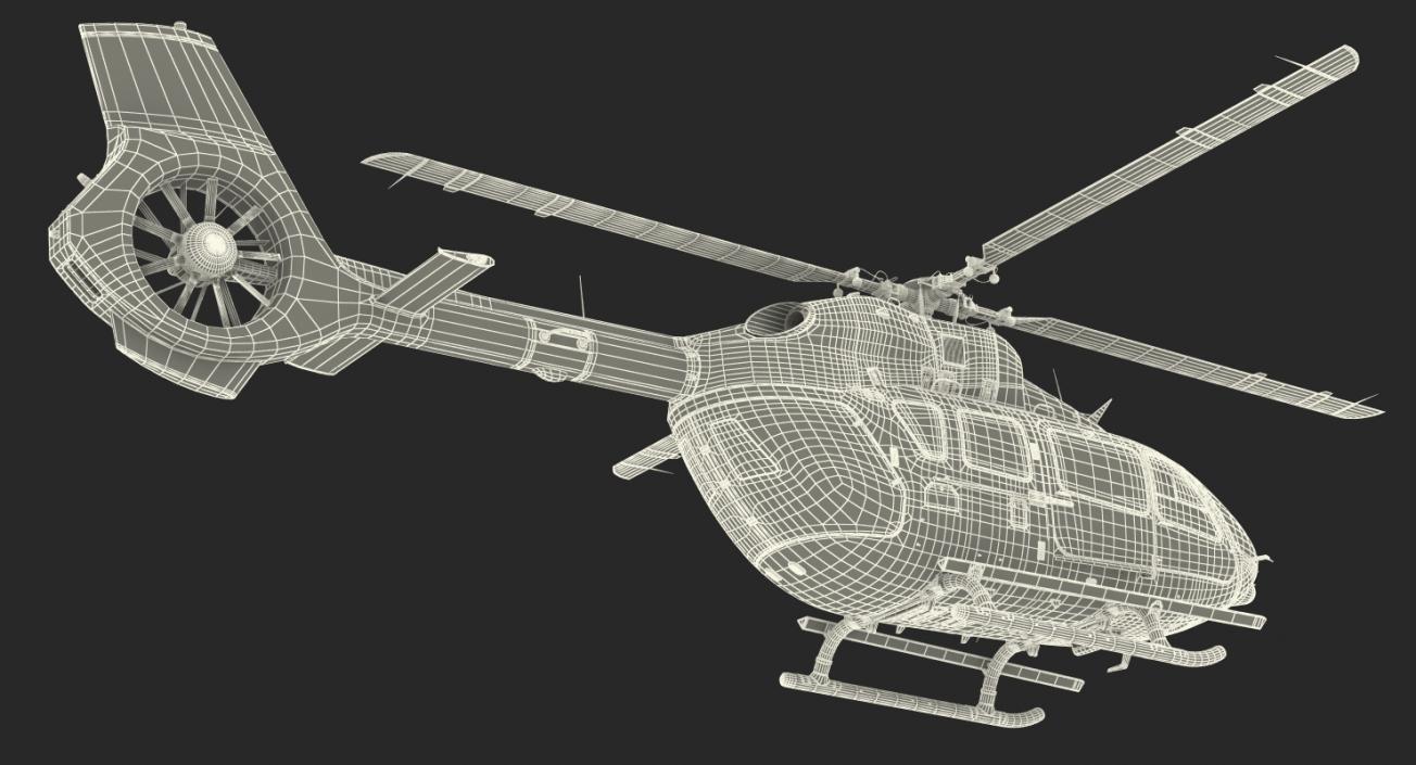 3D Light Utility Helicopter Eurocopter EC145 T2 Rigged